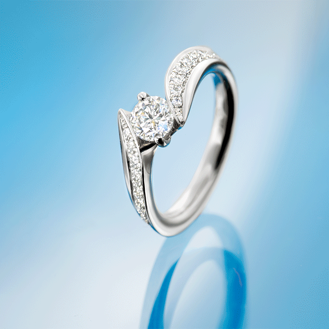 Philipp gyűrű - 14k, fehér arany, gyémántok