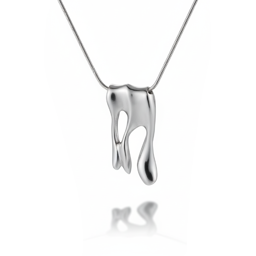 Nurbs medál - 14k, fehér arany