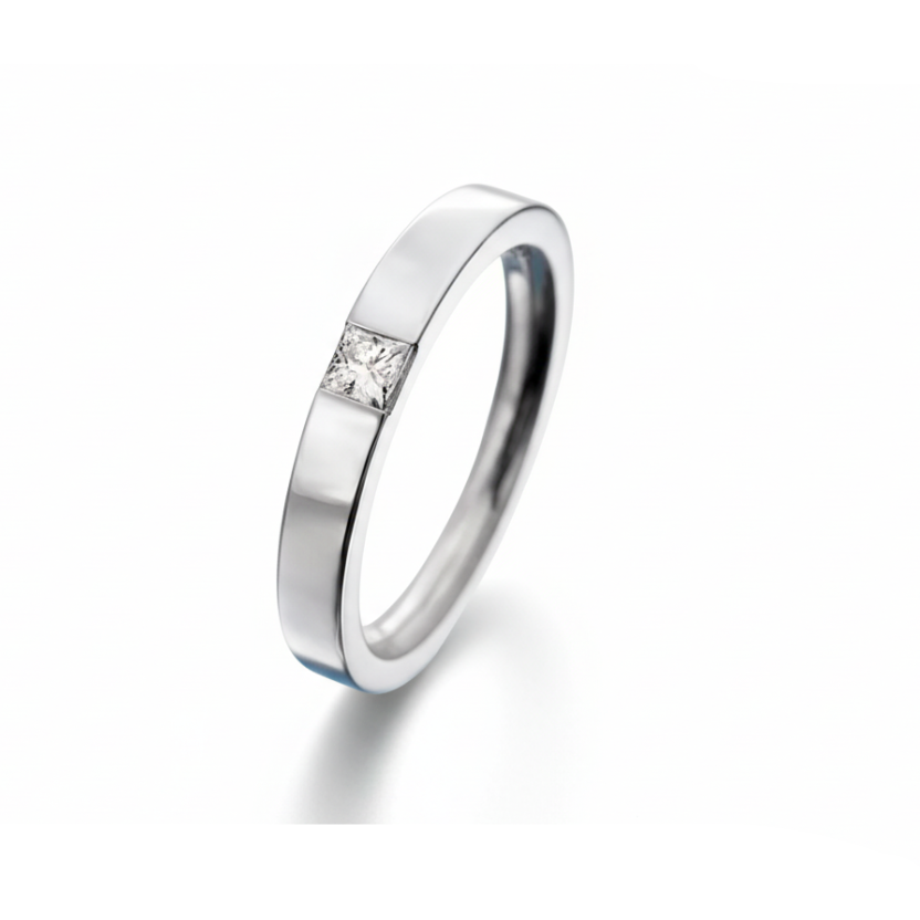 Princess solitaire ring