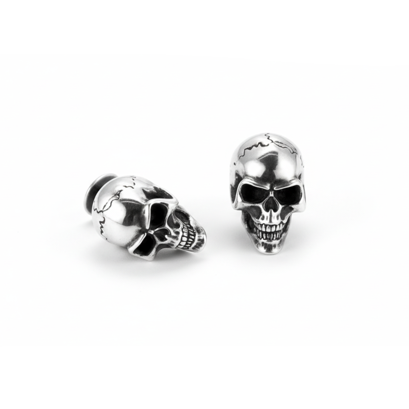 Skull mandzsetta gomb - ezüst