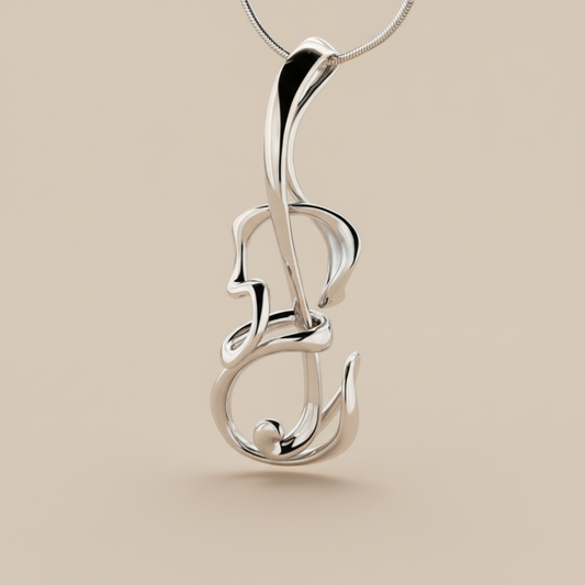 Violin medál - 14k, fehér arany