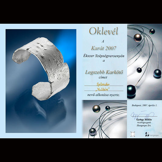 Moon Surface karkötő - ezüst, cikón