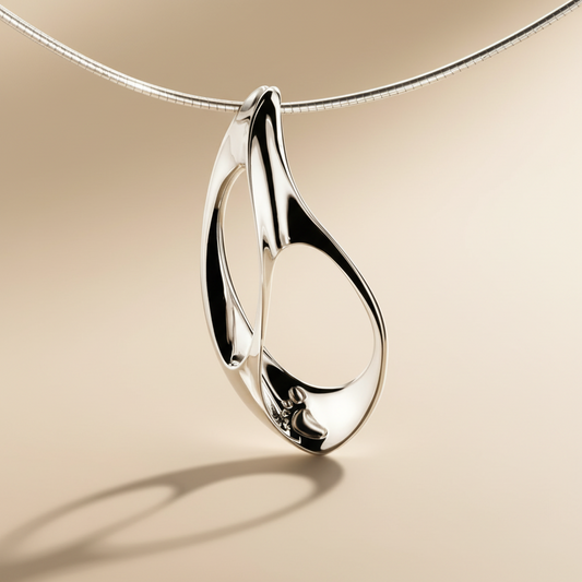 Baby Paw medál - 14k, fehér arany