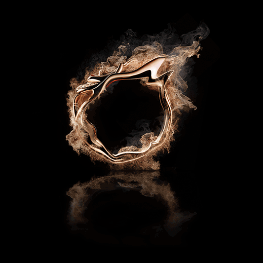 Ballet Fire gyűrű - 14k, fehér-és vörös arany, gyémántok, gránát