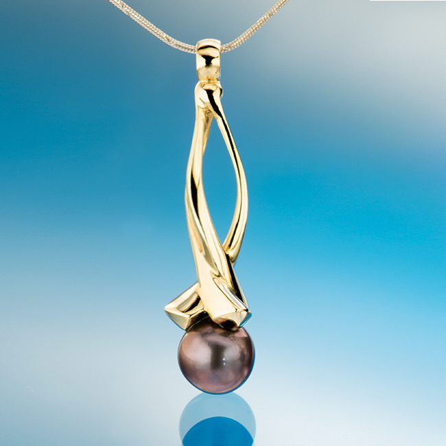 Whirlpool Twist - 14k, sárga arany, gyöngy