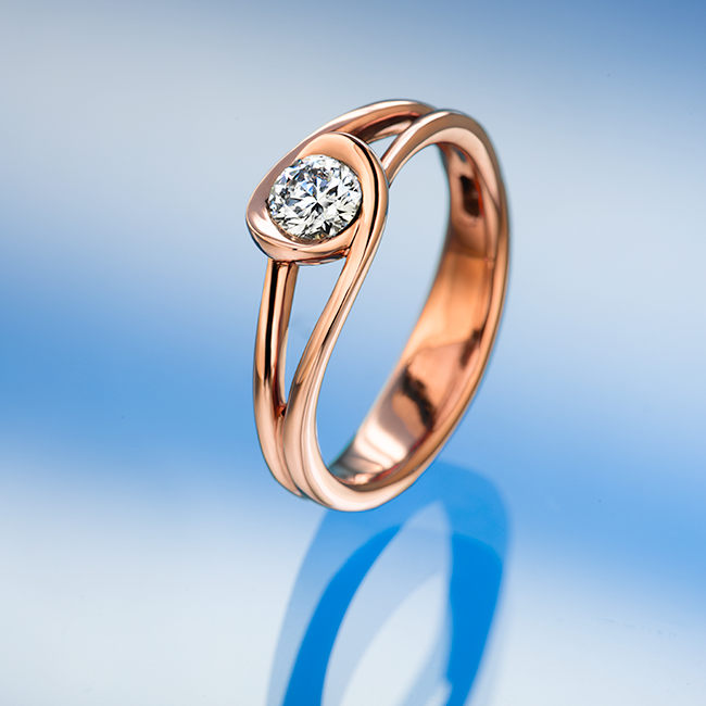 Embrace rose gyűrű - 14k, rozé arany, gyémánt