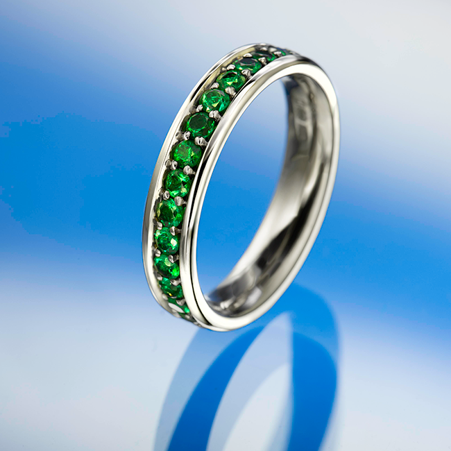Orbit Emerald Ring