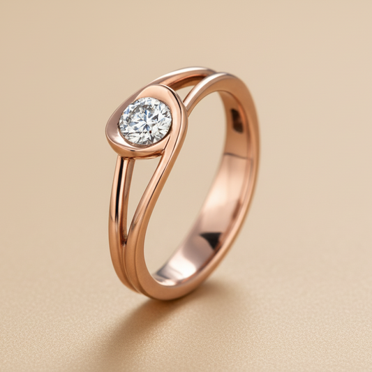 Embrace rose gyűrű - 14k, rozé arany, gyémánt