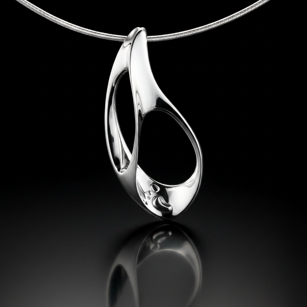 Baby Paw medál - 14k, fehér arany