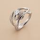 Ballet Diamond gyűrű - 14k, fehér arany, gyémántok