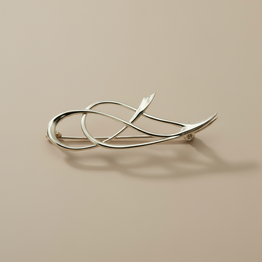 Fabric bross  - 14k, fehér arany