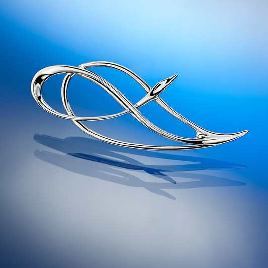 Fabric bross  - 14k, fehér arany