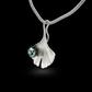 Ginkgo medál - 14k, fehér arany, tahiti gyöngy