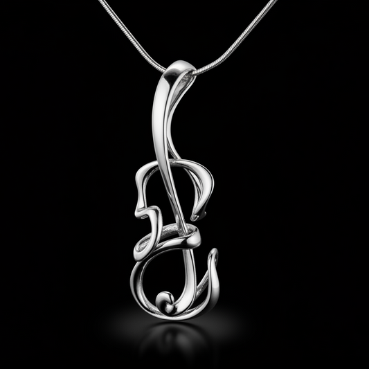 Violin medál - 14k, fehér arany