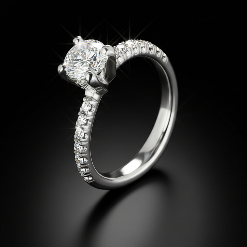 Equestrian solitaire ring
