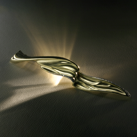 Midnight bross - 18 k, sárga arany, gyémántok