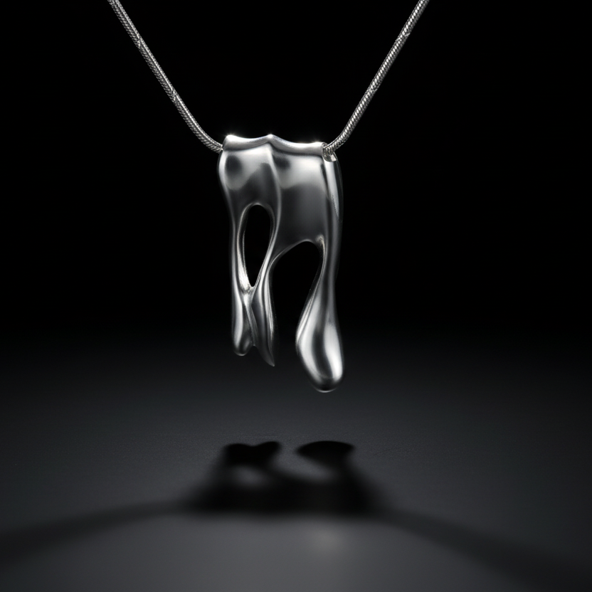 Nurbs medál - 14k, fehér arany