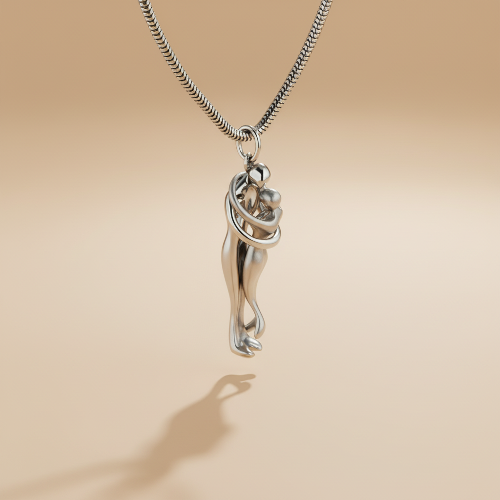 Embracing couple pendant