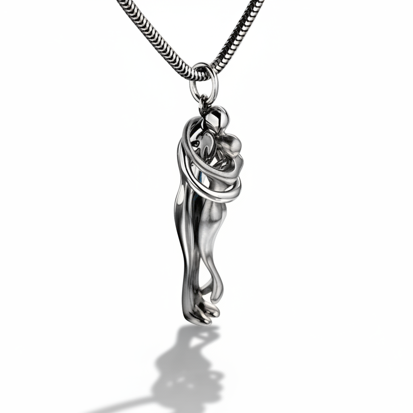 Embracing couple pendant