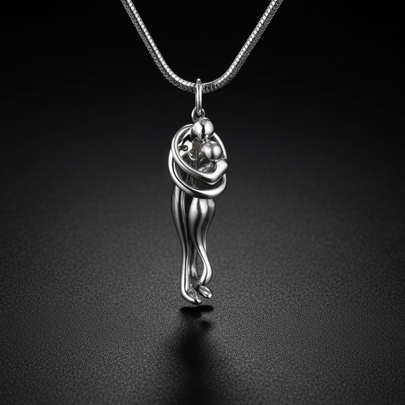 Embracing couple pendant