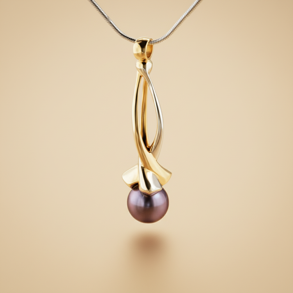 Whirlpool Twist - 14k, sárga arany, gyöngy