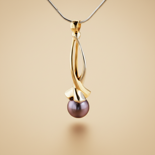 Whirlpool Twist - 14k, sárga arany, gyöngy