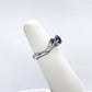 Blue light gyűrű - 14k, fehér arany, zafír