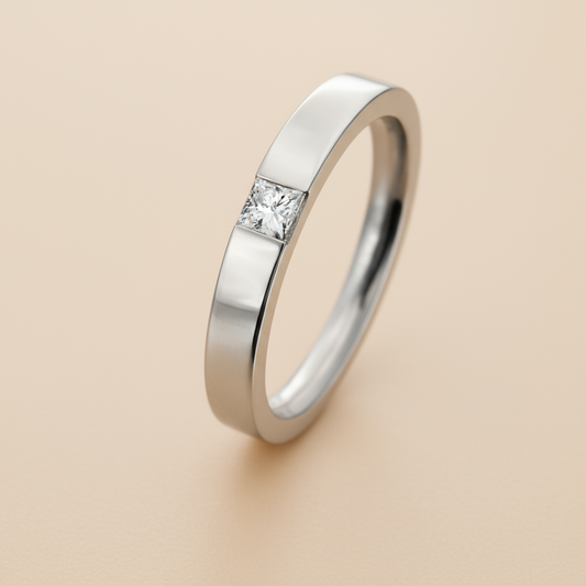 Princess solitaire ring