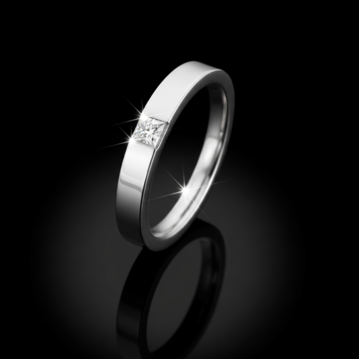 Princess solitaire ring