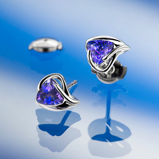 Tanzanite Heart Earrings