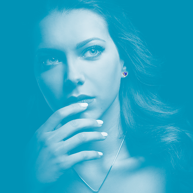 Tanzanite Heart Earrings