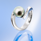 Eye of Tahiti gyűrű - 18k, fehér arany, tahiti gyöngy, gyémántok