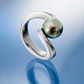 Eye of Tahiti gyűrű - 18k, fehér arany, tahiti gyöngy, gyémántok