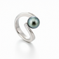 Eye of Tahiti gyűrű - 18k, fehér arany, tahiti gyöngy, gyémántok