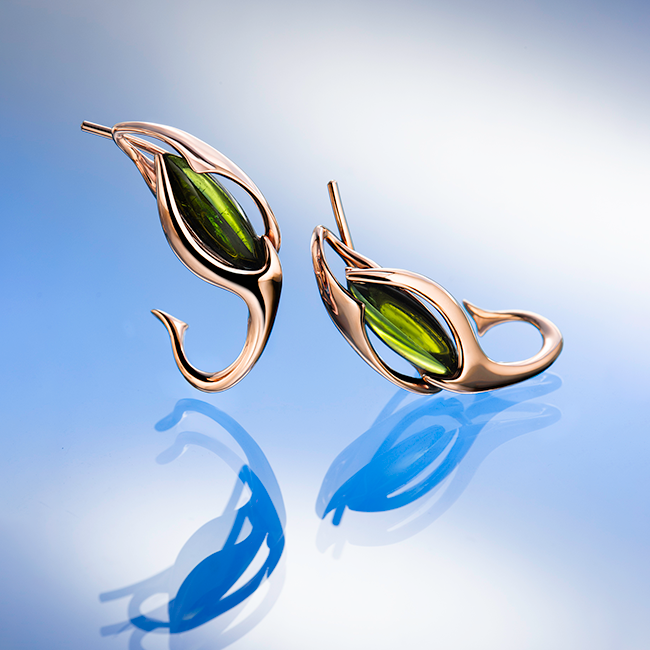 Tourmaline tulip earrings