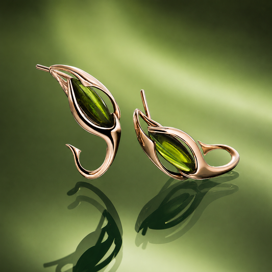Tourmaline tulip earrings