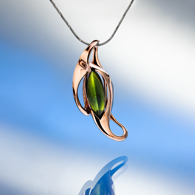 Tourmaline tulip pendant
