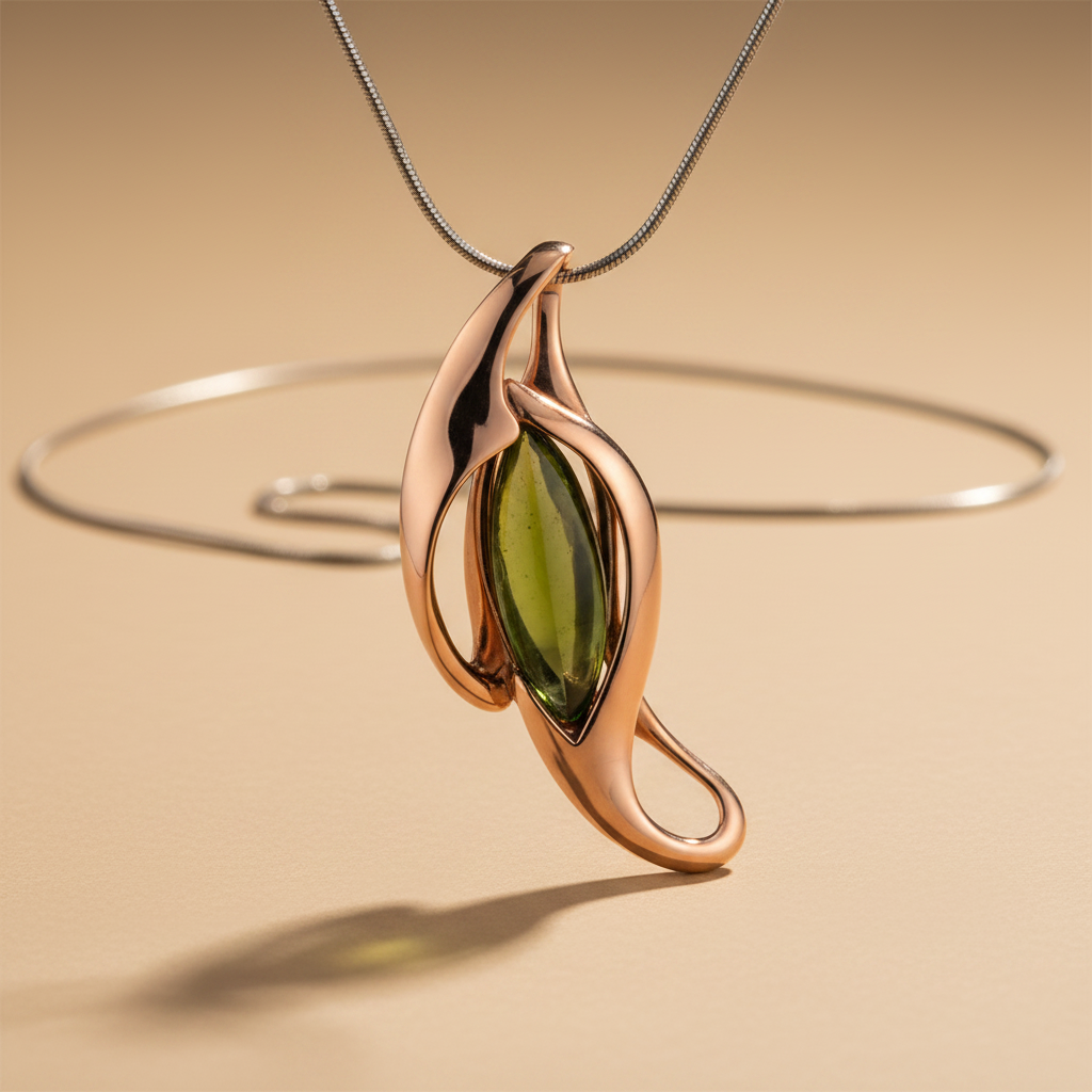 Tourmaline tulip pendant