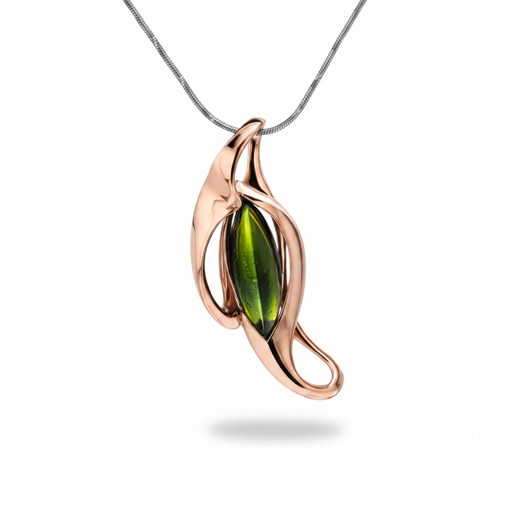 Tourmaline tulip pendant