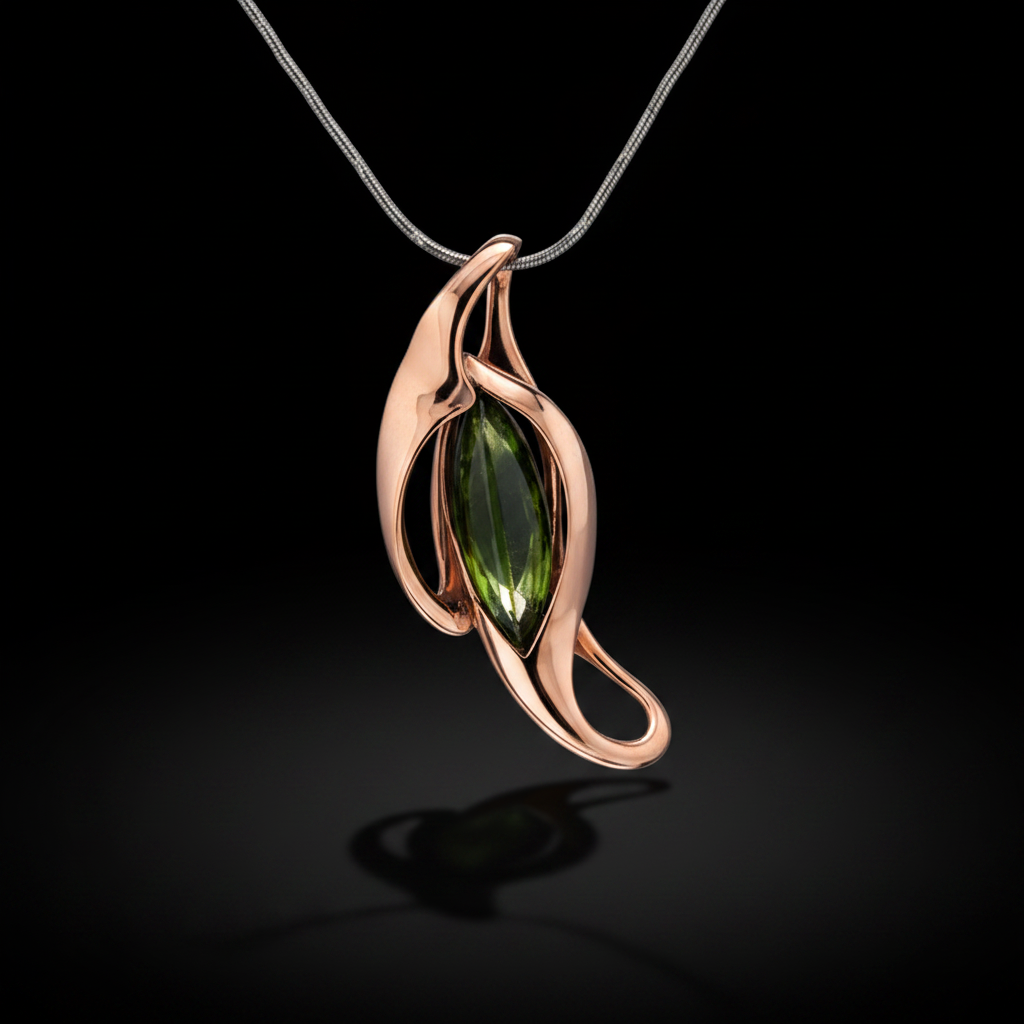 Tourmaline tulip pendant