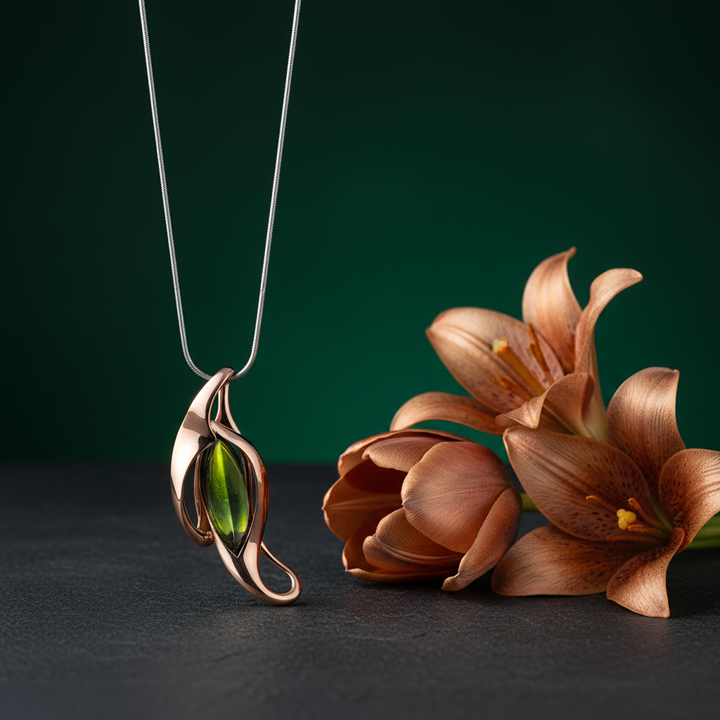 Tourmaline tulip pendant