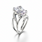 Thin Rose gyűrű - 14k, fehér arany, gyémántok,  kunzite